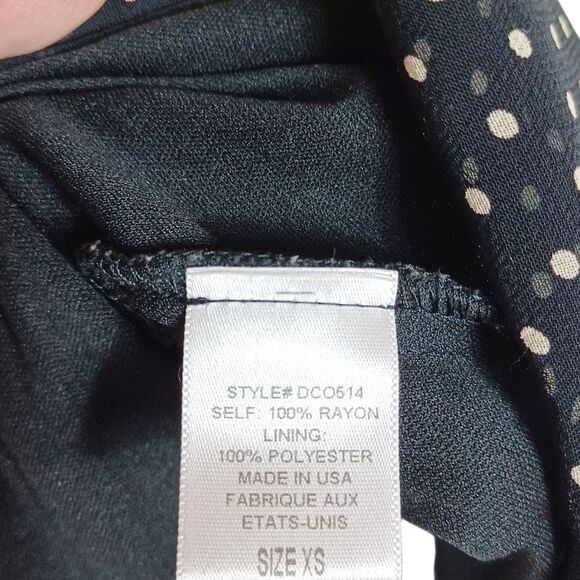 Vintage Black Polka Dot Slip Dress XS | Sheer Overlay Lined Spaghetti Strap USA - Picture 8 of 8